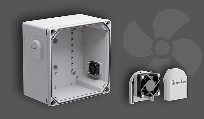 The active ventilation element BelAir active efficiently dissipates heat and prevents the ingress of dust. The tool-free assembly and flexible installation make maintenance and installation considerably easier.
Photo: Günther Spelsberg GmbH & Co. KG