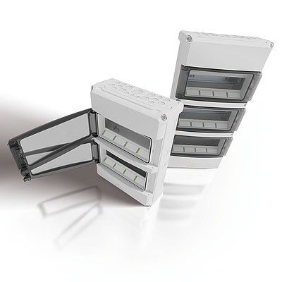 The new small distribution boards AK 24
and AK 36 show how functional
electrical installation can be achieved
with minimal space requirements.
Screwless terminals, a soft membrane
and ergonomic hinged windows make
installation especially easy.
Photo: Günther Spelsberg GmbH & Co.
KG