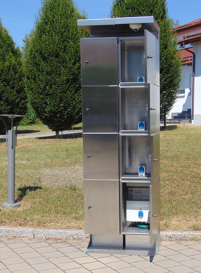 [Translate to English - International:] Schließfach E-Bike Ladestation
