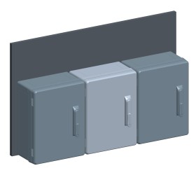 Row center cabinet wall mounting